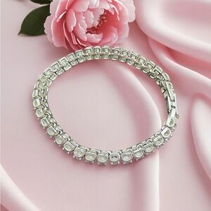 Vintage Avon Silver-plate Rhinestone Tennis Bracelet